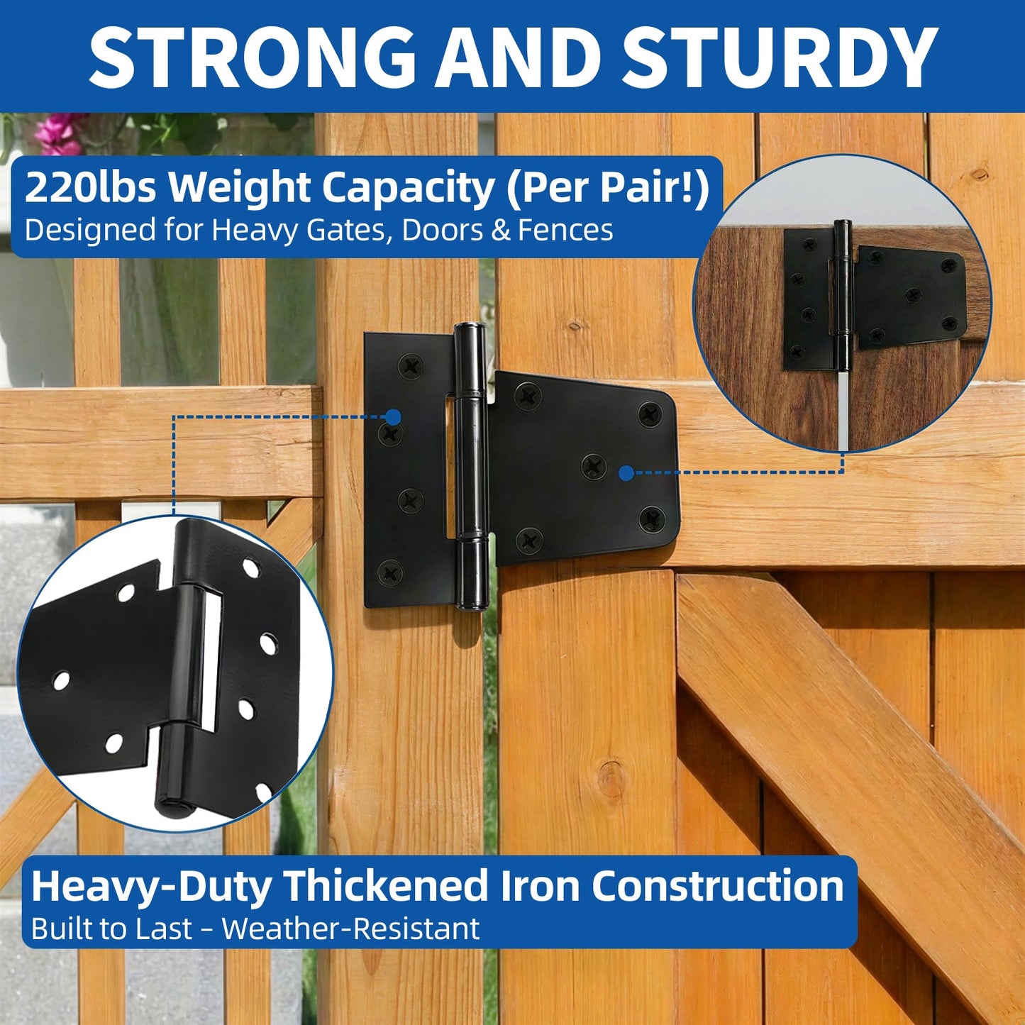 TamBee Gate Hinges Heavy Duty 3.5 inch - TamBee