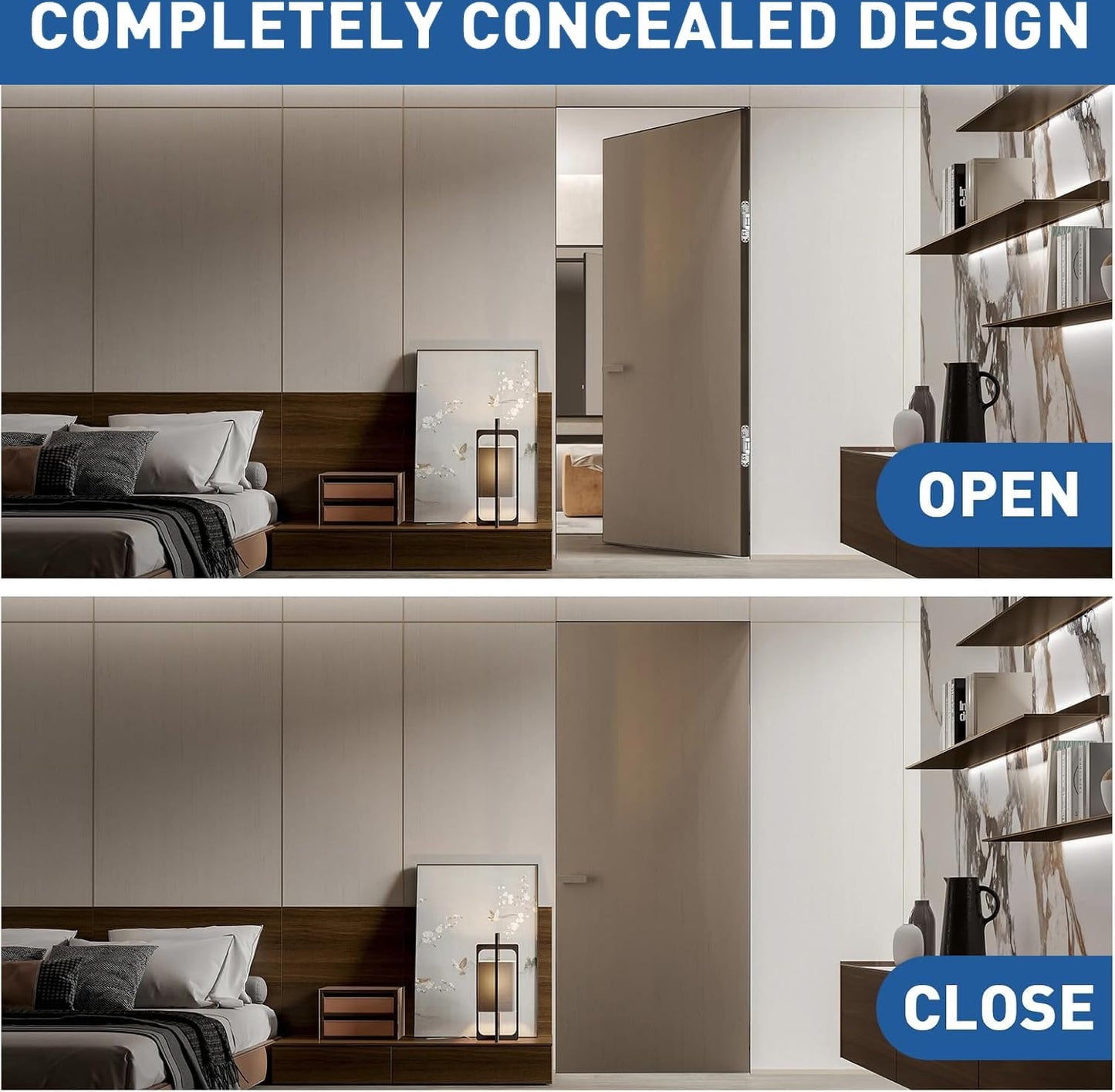 TamBee Hidden Hinge Template Invisible Hinge Router Guide Template for TamBee Hidden Door Hinge Installation Kit, Lightweight & Reusable Design - TamBee