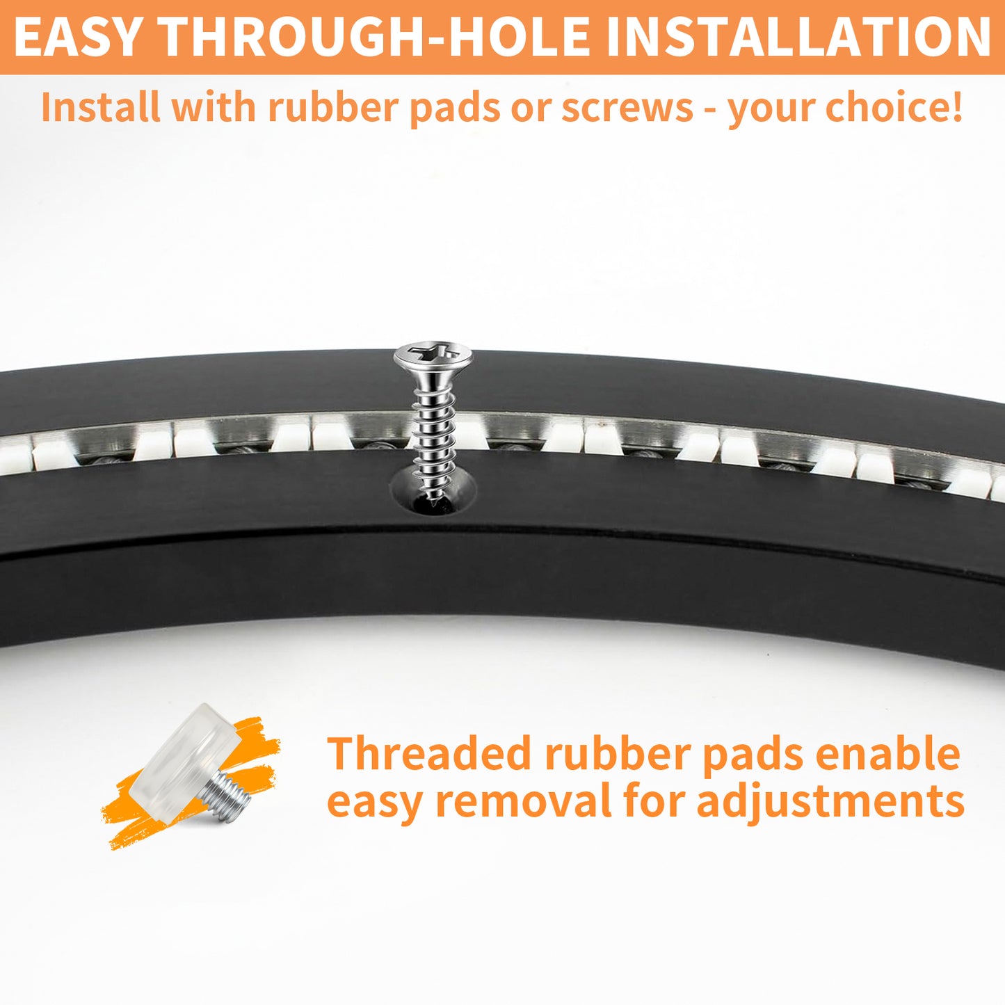 TamBee 20 Inch Lazy Susan Bearing Base, 450 lbs Load Capacity Heavy-Duty Mute Turntable Ring Lazy Susan Hardware for Dining Table, DIY (Black)