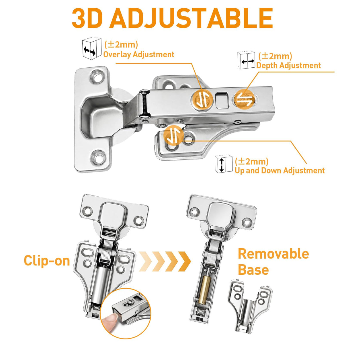 105° Cabinet Hinge · 3/4" Overlay · Face Frame · 2 Pair - TamBee