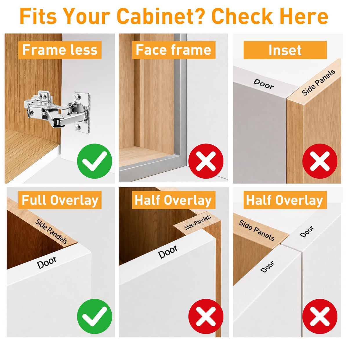 165° Corner Cabinet Hinge · Bifold · 48mm · 2 Pair - TamBee