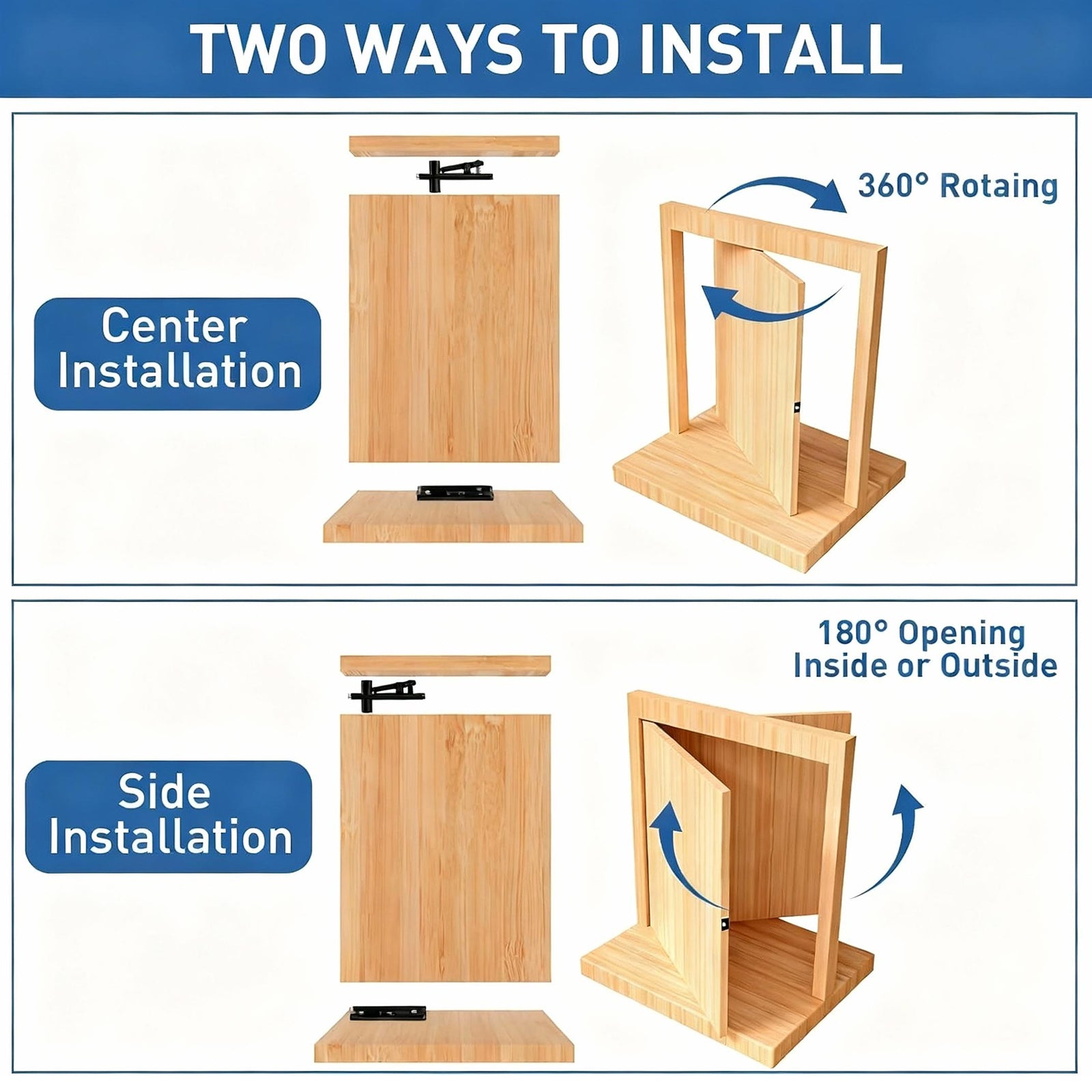 TamBee Heavy Duty Pivot Hinge Hidden Door Hinge - 570 lbs Load, Bearin