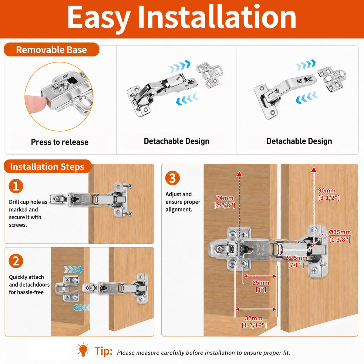 Complete Lazy Susan Hinge Kit, 2 Pair 175 & 135 Degree Hinge - TamBee