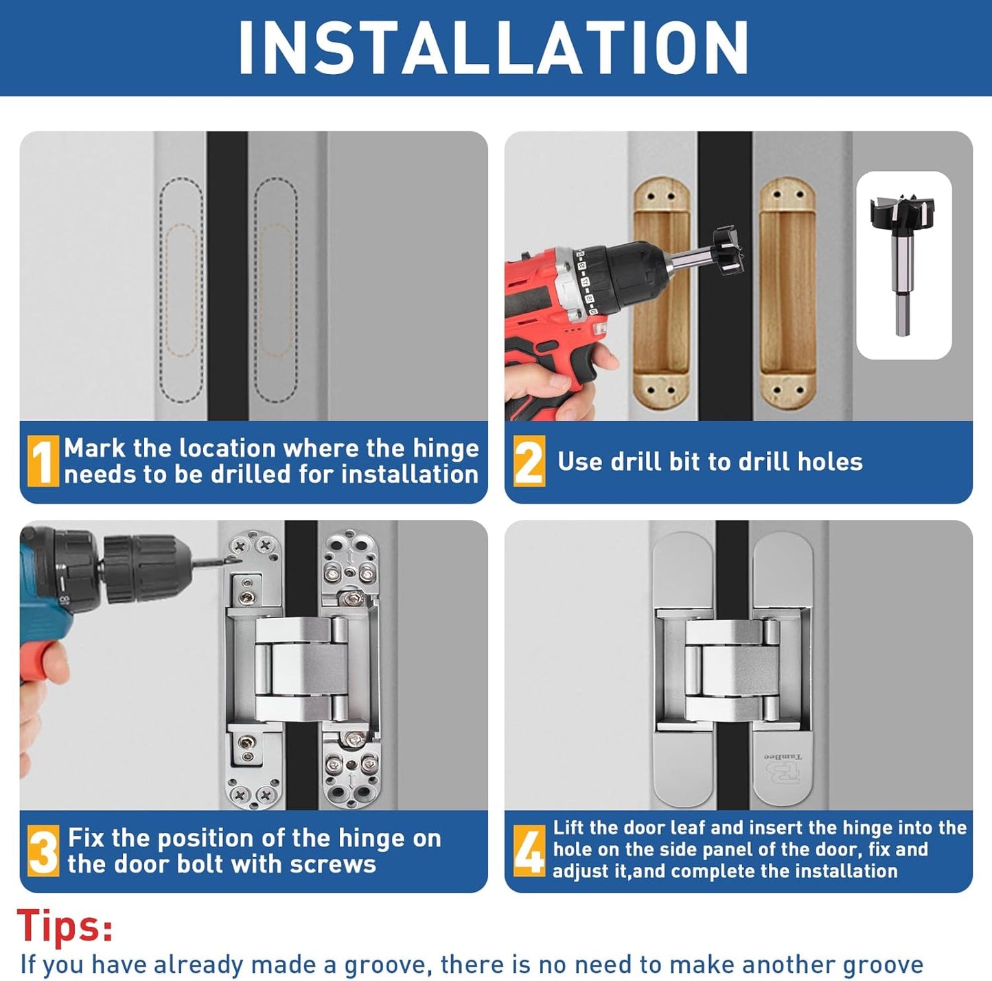 Hidden Door Hinge · 9.7" · Black - TamBee