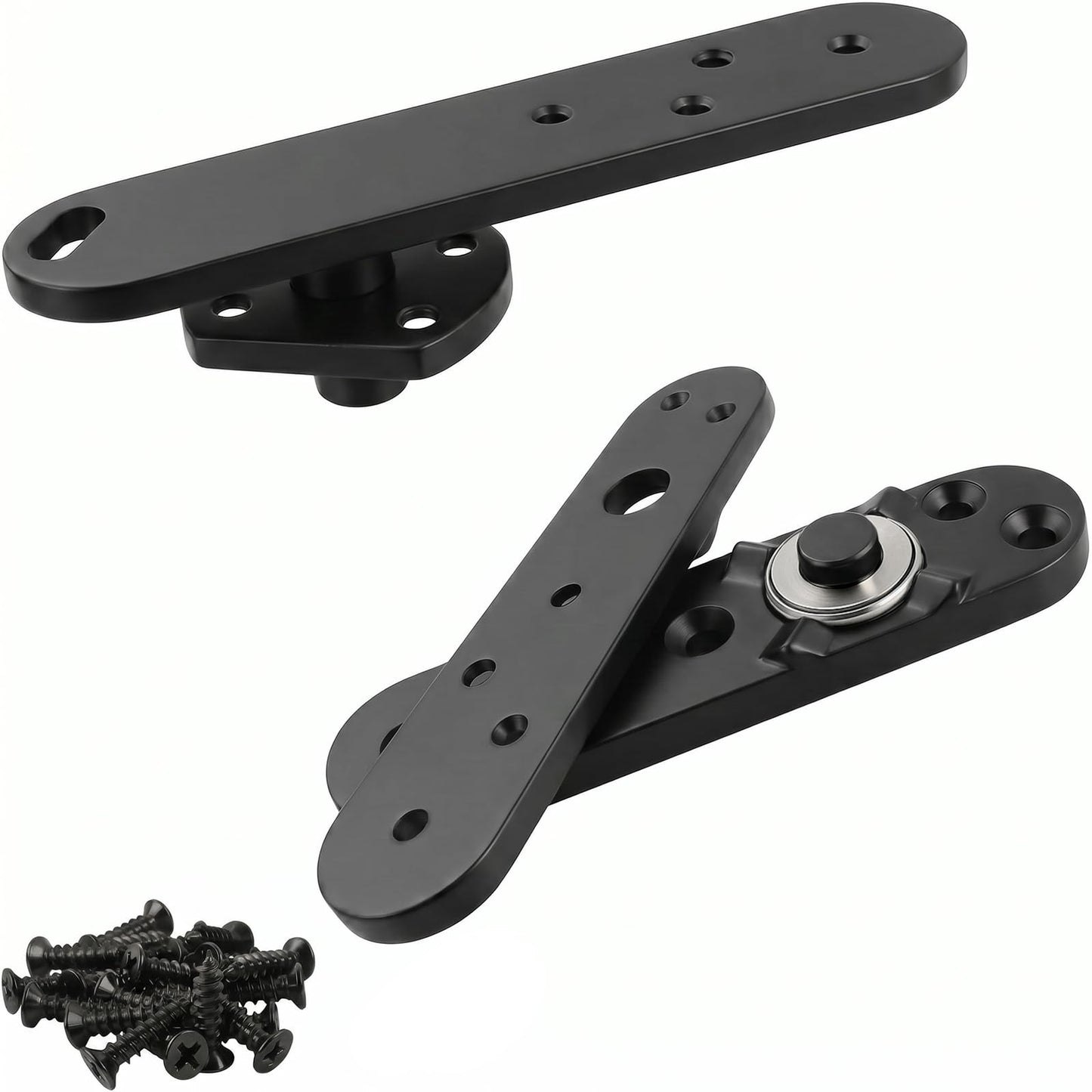 Heavy Duty Pivot Hinge Hold Open Hidden Door Hinge - 1100 Lbs Load, Locking 90 Degrees, 304 Stainless Steel, Concealed for Secret Doors, Bookshelf Doors and Bookcase Door Black 4213