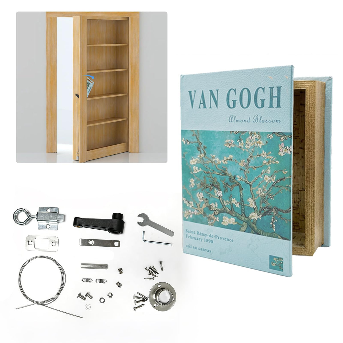 Secret Book Latch · Hidden Door Kit · Blue - TamBee