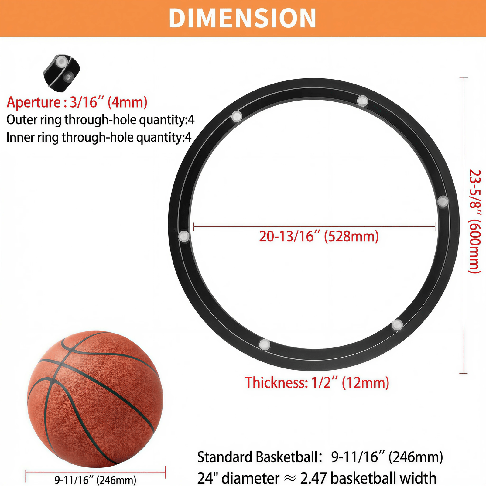 TamBee 24 Inch Lazy Susan Hardware 600 lbs Load Capacity Heavy Duty Turntable Bearing Large Lazy Susan Parts Kit Rotating Ring Mechanism for Dining Tables, Woodworking(Base Only, Black) - TamBee