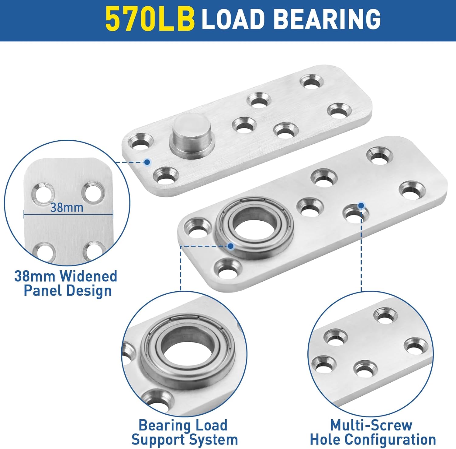 TamBee 570 lbs Load Heavy Duty Pivot Hinge Hidden Door Hinge - TamBee