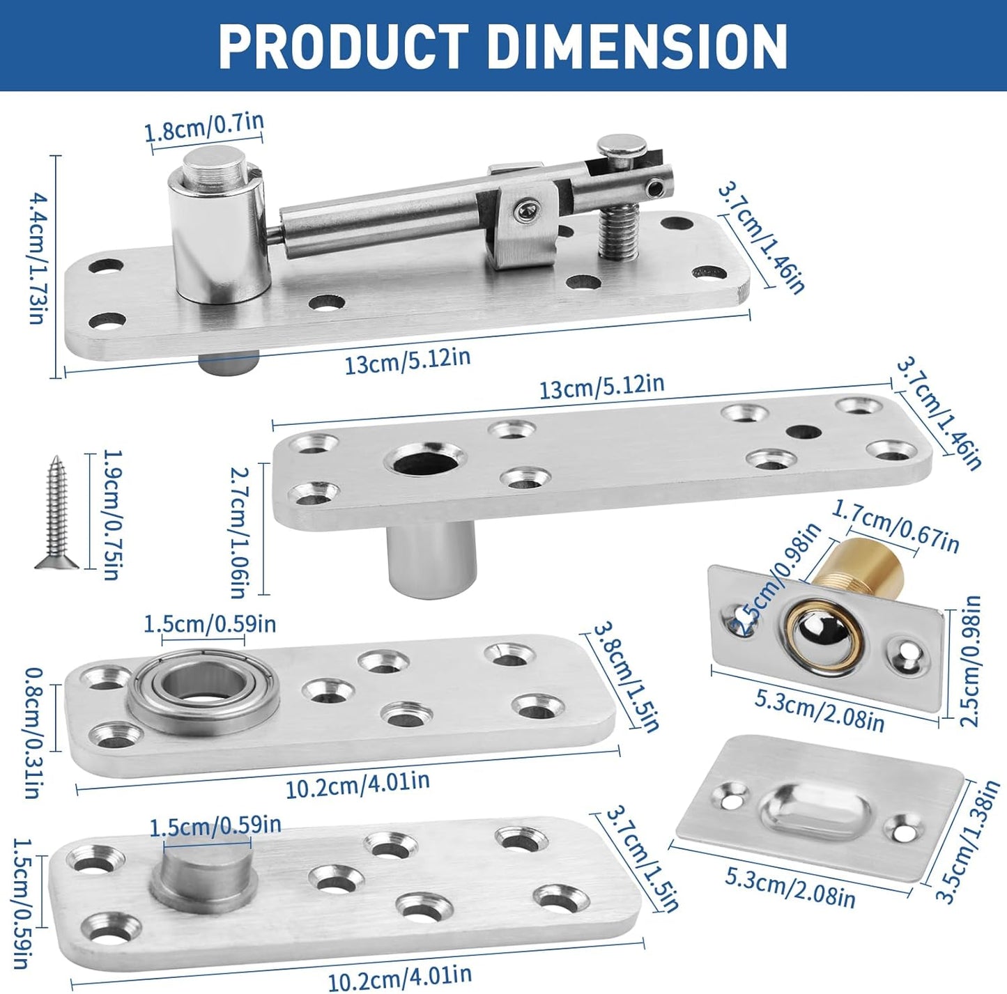 TamBee 570 lbs Load Heavy Duty Pivot Hinge Hidden Door Hinge - TamBee