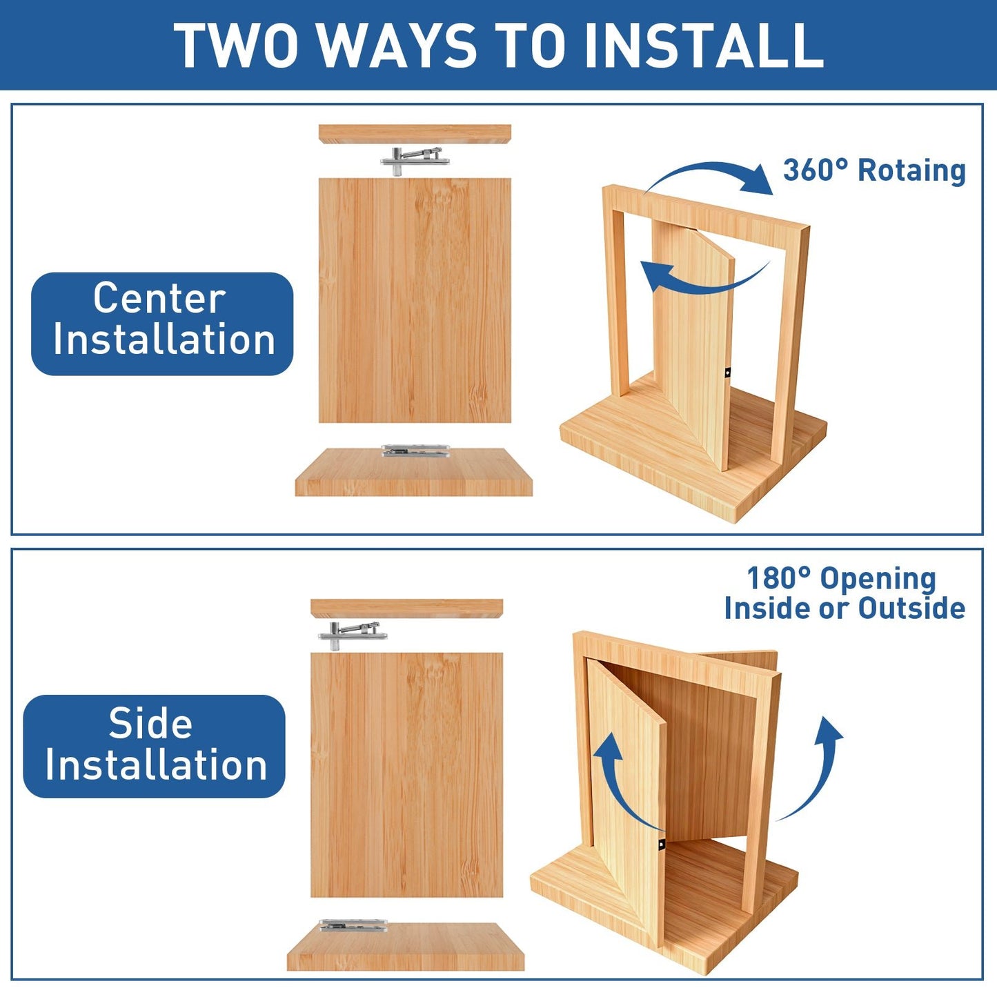 TamBee 570 lbs Load Heavy Duty Pivot Hinge Hidden Door Hinge - TamBee