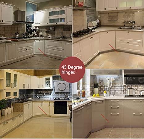 TamBee Corner Cabinet Hinge Lazy Susan Hinges for Cabinets 45 Degree Hinges - TamBee