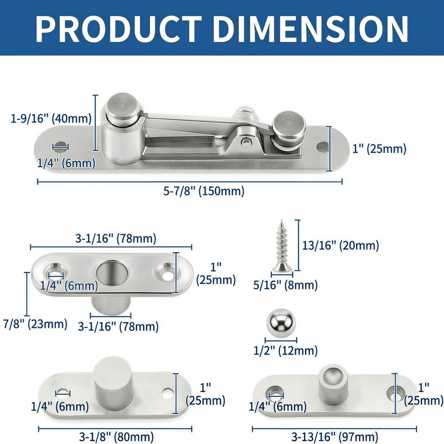 TamBee Door Pivot Hinge Heavy Duty Hidden Bookcase Hinges Secret Door Hinges - TamBee