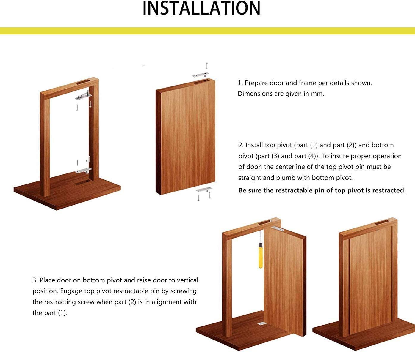 TamBee Door Pivot Hinge Heavy Duty Hidden Bookcase Hinges Secret Door Hinges - TamBee
