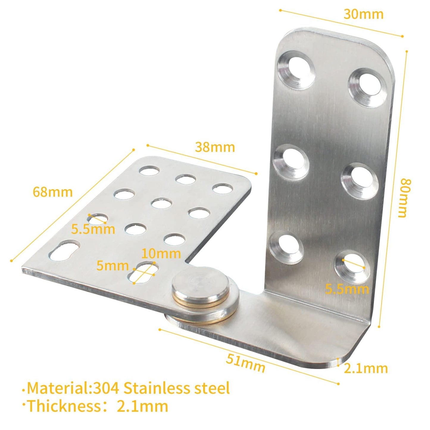 TamBee Door Pivot Hinges 180 Degree Hinges for Wood Doors 2 PCs - TamBee