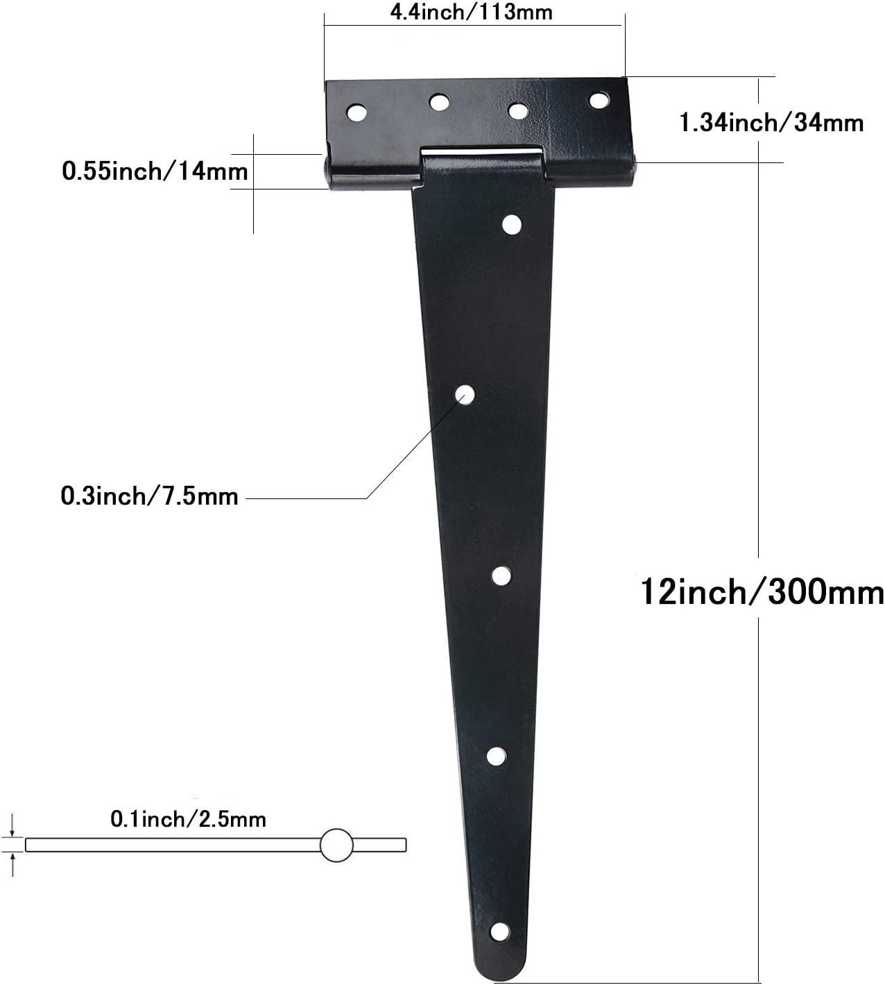 TamBee Gate Hinges T Hinge Heavy Duty 12inch - TamBee