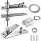 TamBee Heavy Duty Pivot Hinge, Hidden Door Hardware with Wire - Through Center Hole, 300lb Load 304 Stainless Steel with Spring Latch Lock for Hidden Bookcase Door, Secret Door, Smart Lighting - TamBee