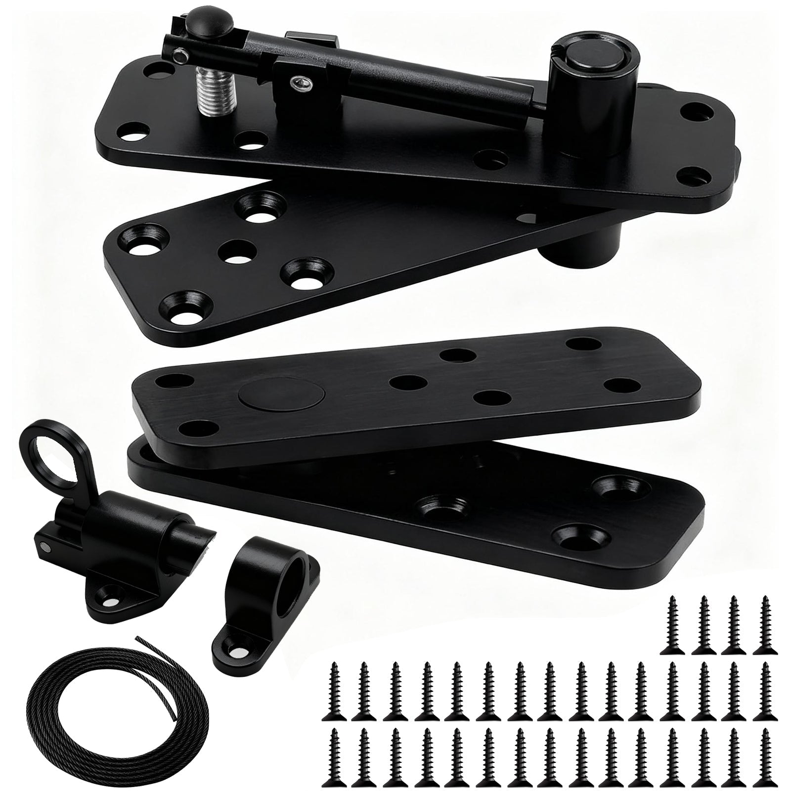 TamBee Heavy Duty Pivot Hinge Hidden Door Hinge - 570 lbs Load, Bearing, Stainless Steel, Rust Resistant, Concealed for Wood Doors, Secret Doors, Hidden Door, Bookcase Door and Bookshelf Door Black - TamBee