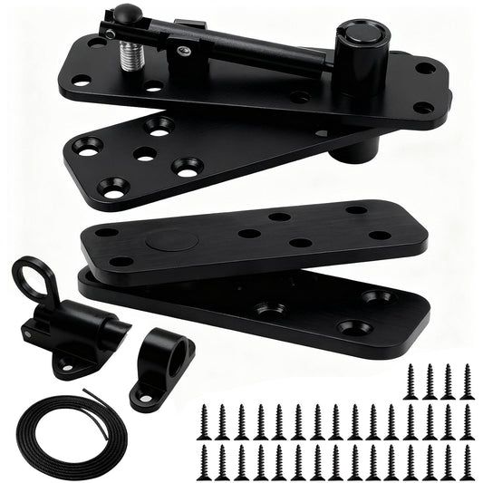 TamBee Heavy Duty Pivot Hinge Hidden Door Hinge - 570 lbs Load, Bearing, Stainless Steel, Rust Resistant, Concealed for Wood Doors, Secret Doors, Hidden Door, Bookcase Door and Bookshelf Door Black - TamBee