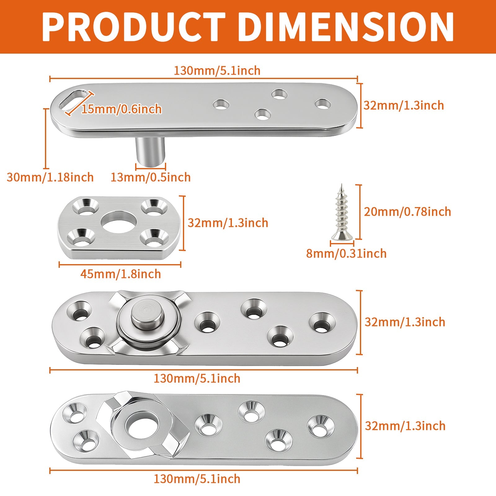 TamBee Heavy Duty Pivot Hinge Hold Open 1100 lbs Load, Locking 90 Degree Stay Open 4213 - TamBee