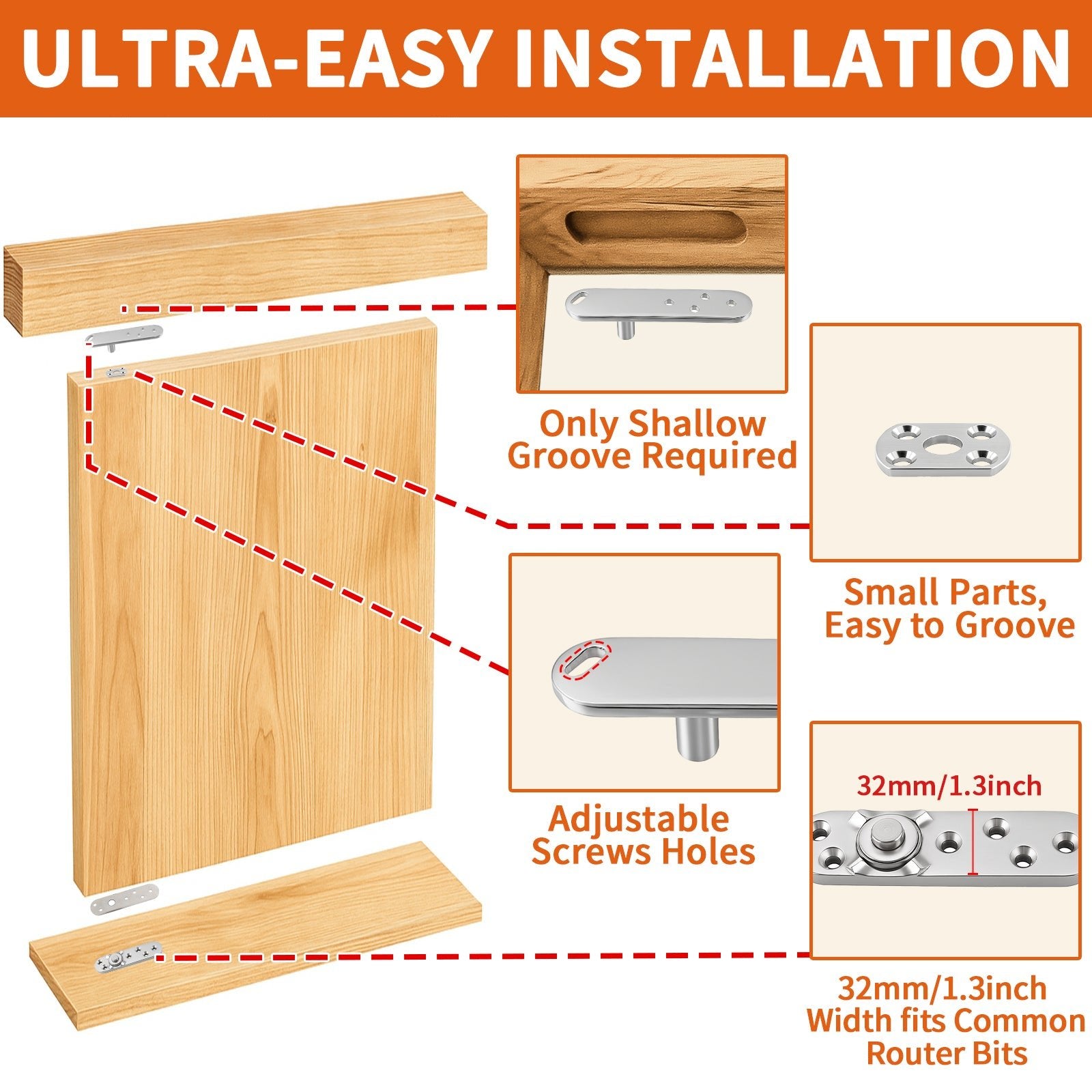 TamBee Heavy Duty Pivot Hinge Hold Open 1100 lbs Load, Locking 90 Degree Stay Open 4213 - TamBee