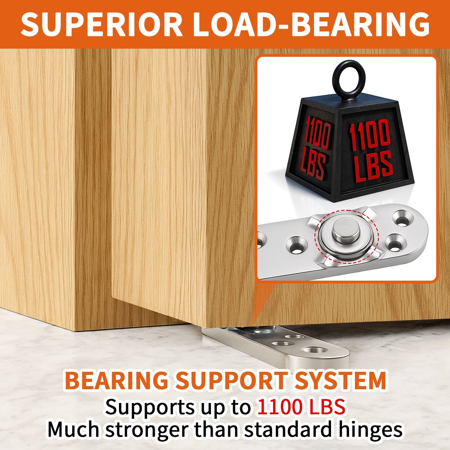 TamBee Heavy Duty Pivot Hinge Hold Open 1100 lbs Load, Locking 90 Degree Stay Open 4213 - TamBee