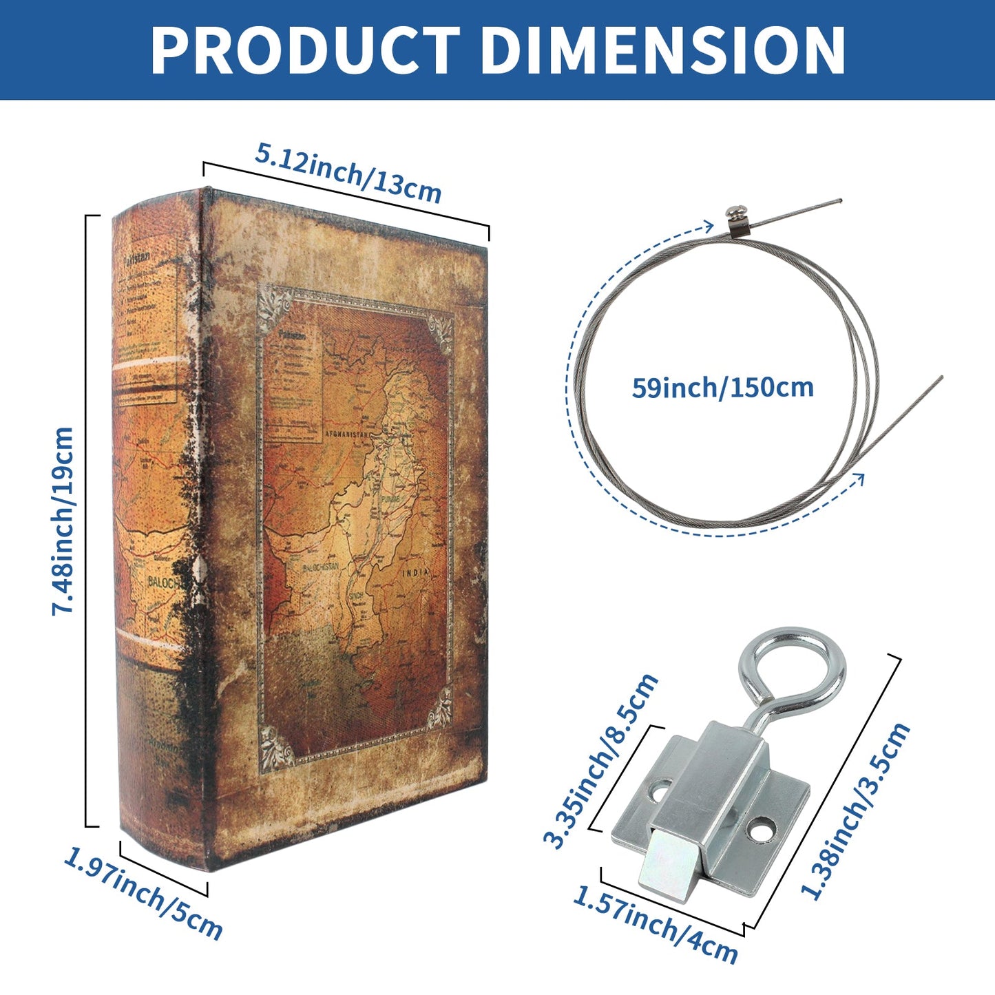 TamBee Hidden Bookcase Door Book Latch and Lock, Secret Book Latch Hidden Door Kit for Bookshelf Door and Bookcase Door, DIY Secret Door for Home Office, Storage, Safe Room - TamBee