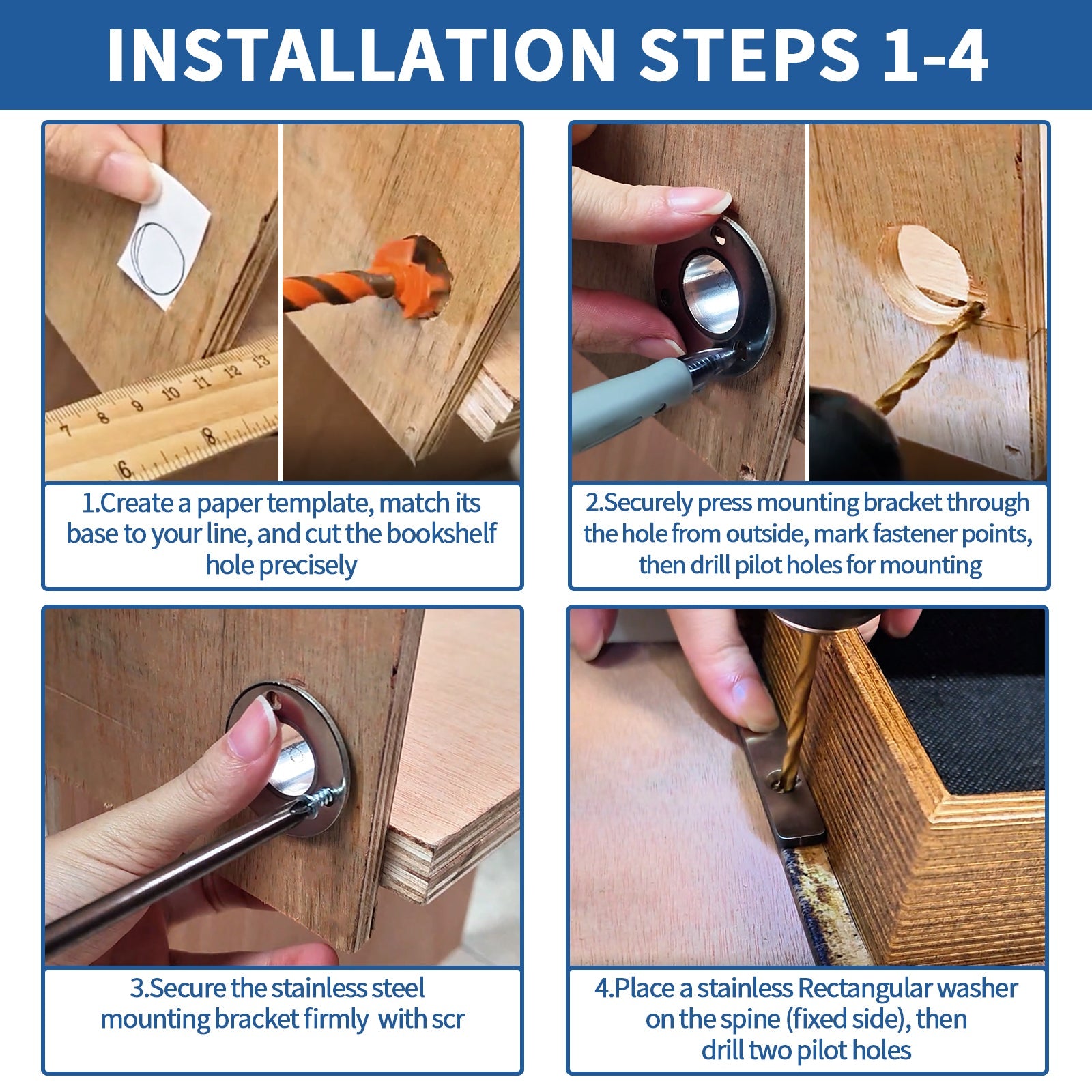 TamBee Hidden Bookcase Door Book Latch and Lock, Secret Book Latch Hidden Door Kit for Bookshelf Door and Bookcase Door, DIY Secret Door for Home Office, Storage, Safe Room - TamBee