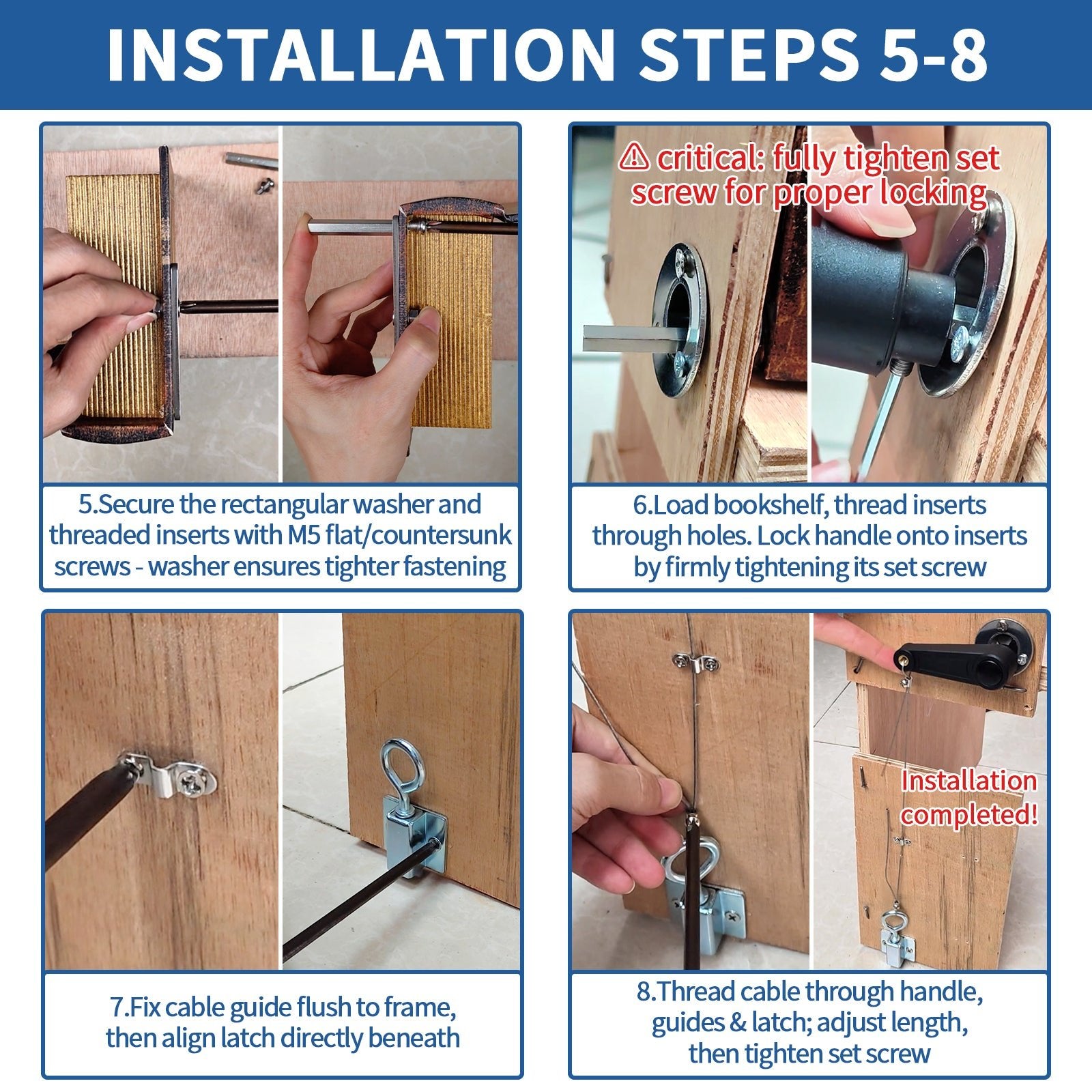 TamBee Hidden Bookcase Door Book Latch and Lock, Secret Book Latch Hidden Door Kit for Bookshelf Door and Bookcase Door, DIY Secret Door for Home Office, Storage, Safe Room - TamBee