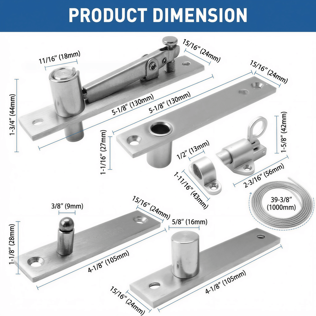 Product image for hidden pivot hinge integration