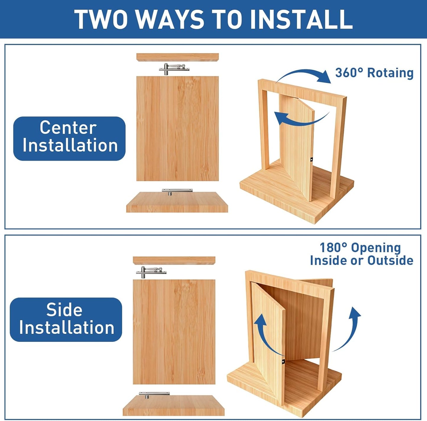 TamBee Hidden Door Hinges Pivot Door Hinges for Secret Door - TamBee