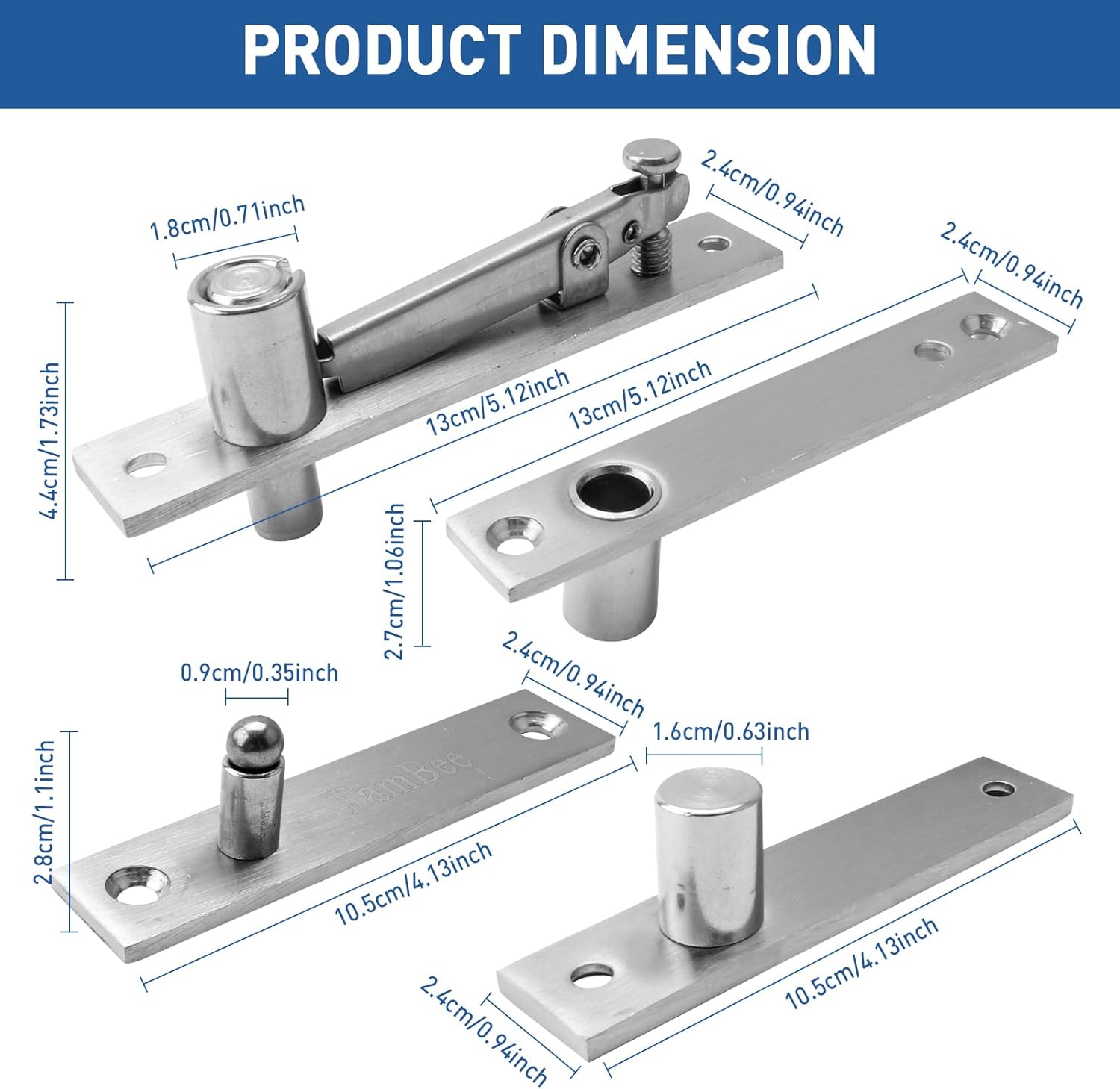 TamBee Hidden Door Hinges Pivot Door Hinges for Secret Door - TamBee