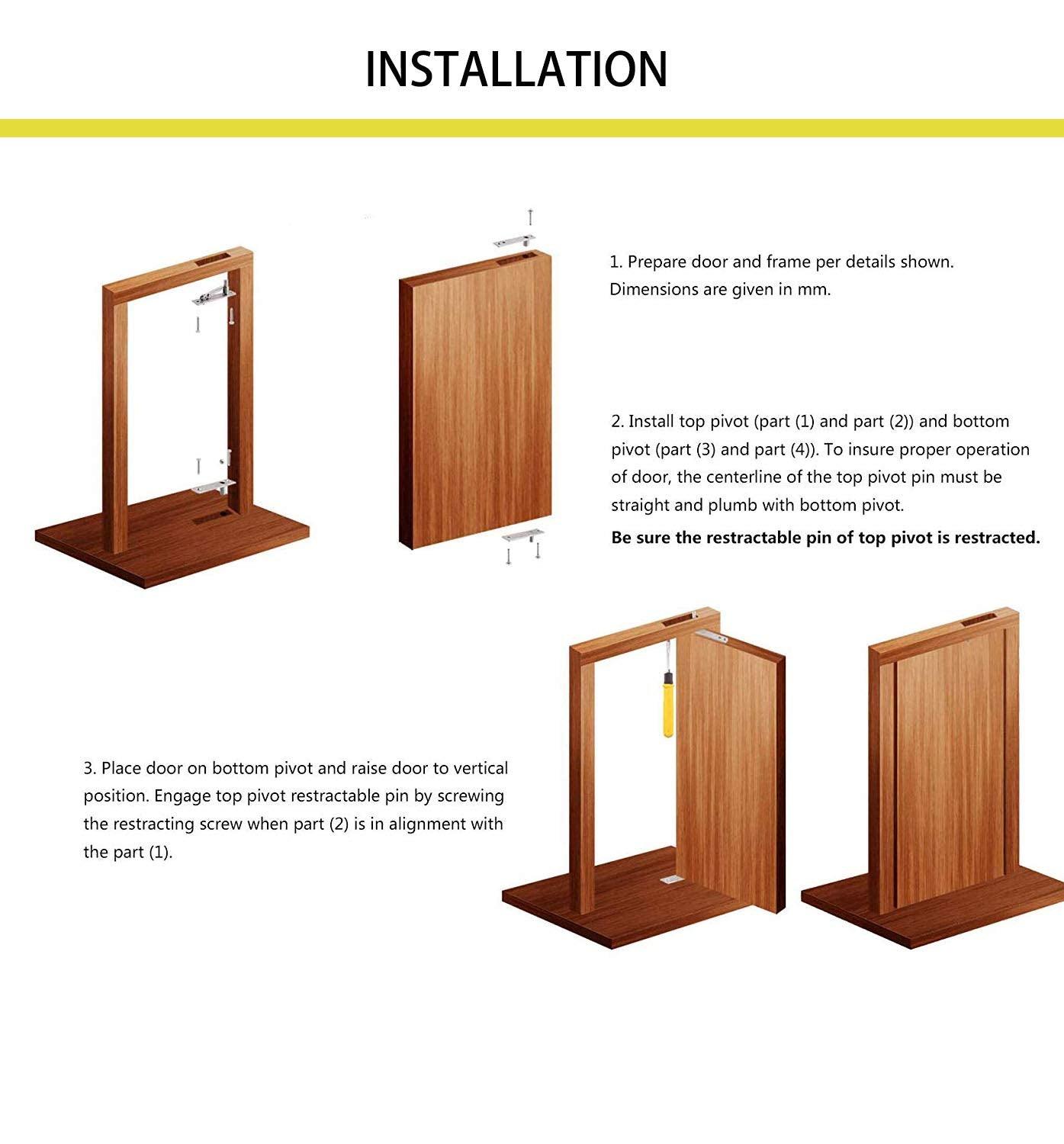 TamBee Hidden Door Hinges Pivot Door Hinges for Secret Door - TamBee