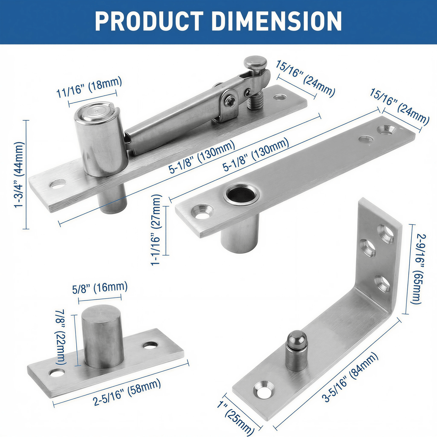 TamBee Hidden Door Hinges Pivot Door Hinges Hinges for Secret Door L Shape - TamBee