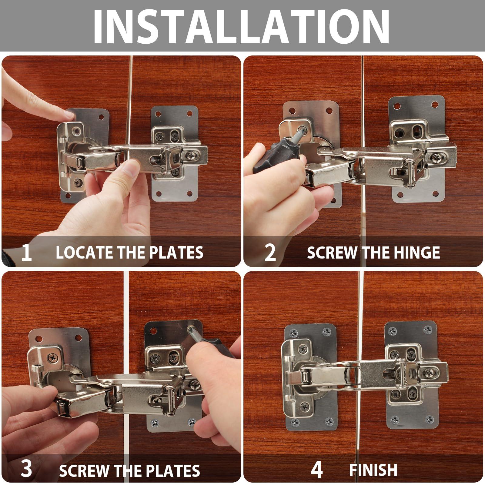 TamBee Hinge Repair Kit Plate for Cabinet Door Hinge 12 - Pack - TamBee