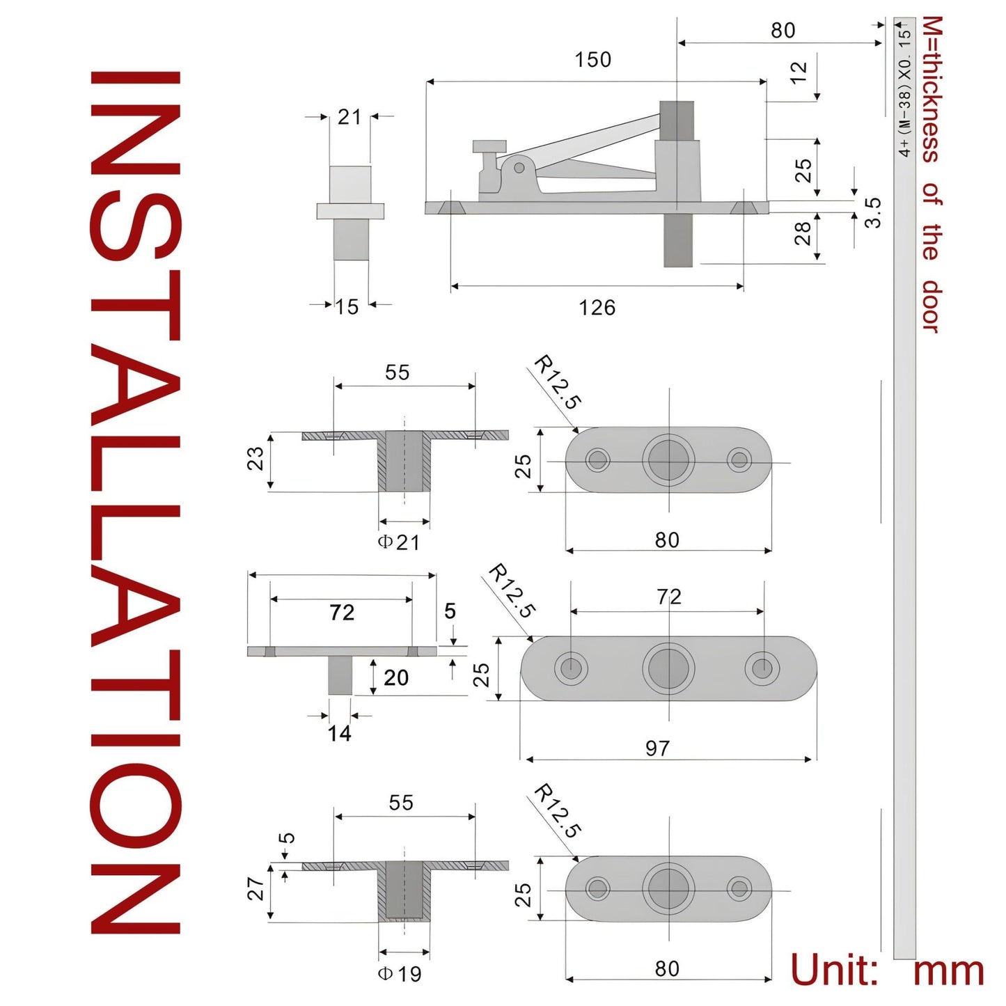 TamBee Hold Open Door Pivot Hinge Hidden Bookcase Hinges - TamBee