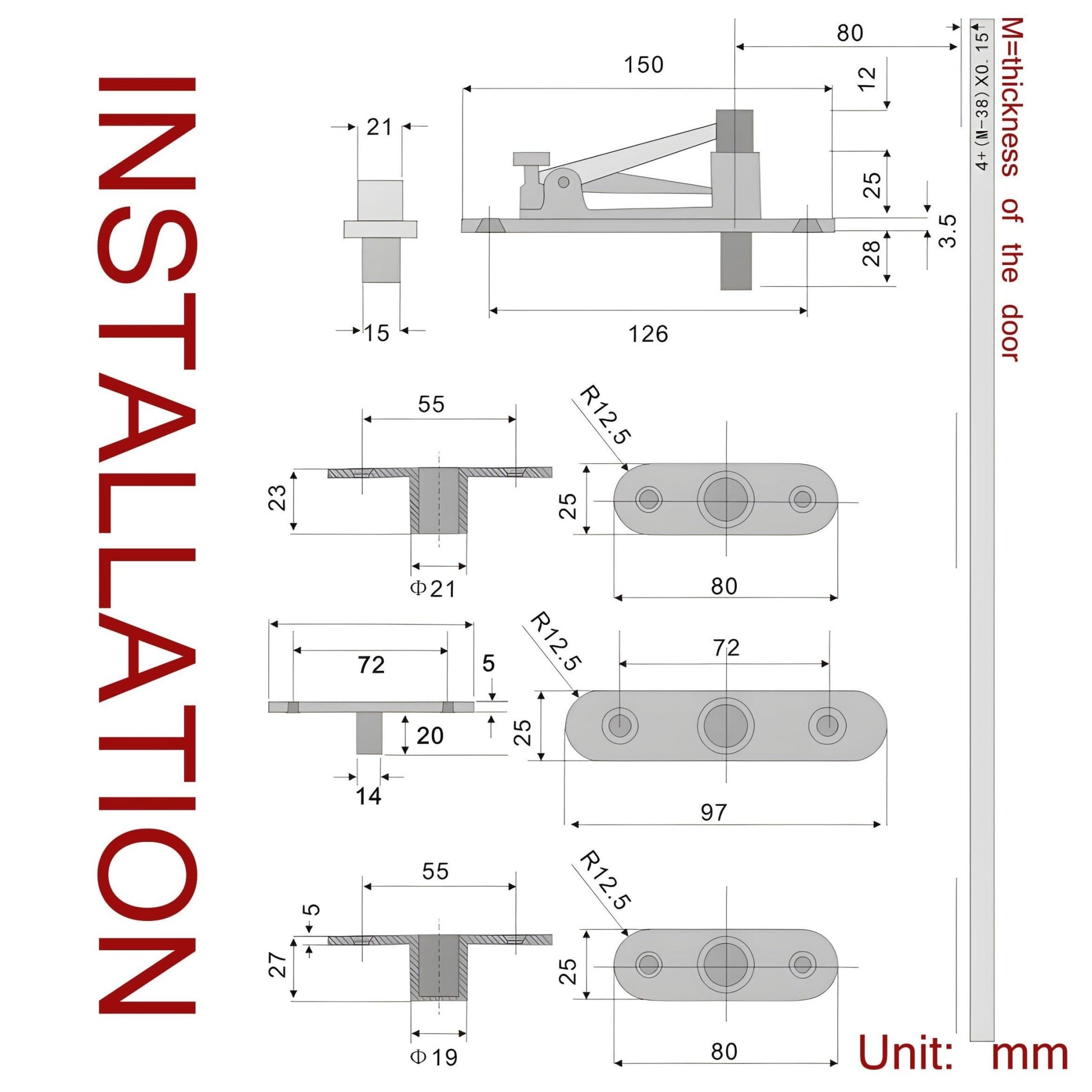 TamBee Hold Open Door Pivot Hinge Hidden Bookcase Hinges - TamBee
