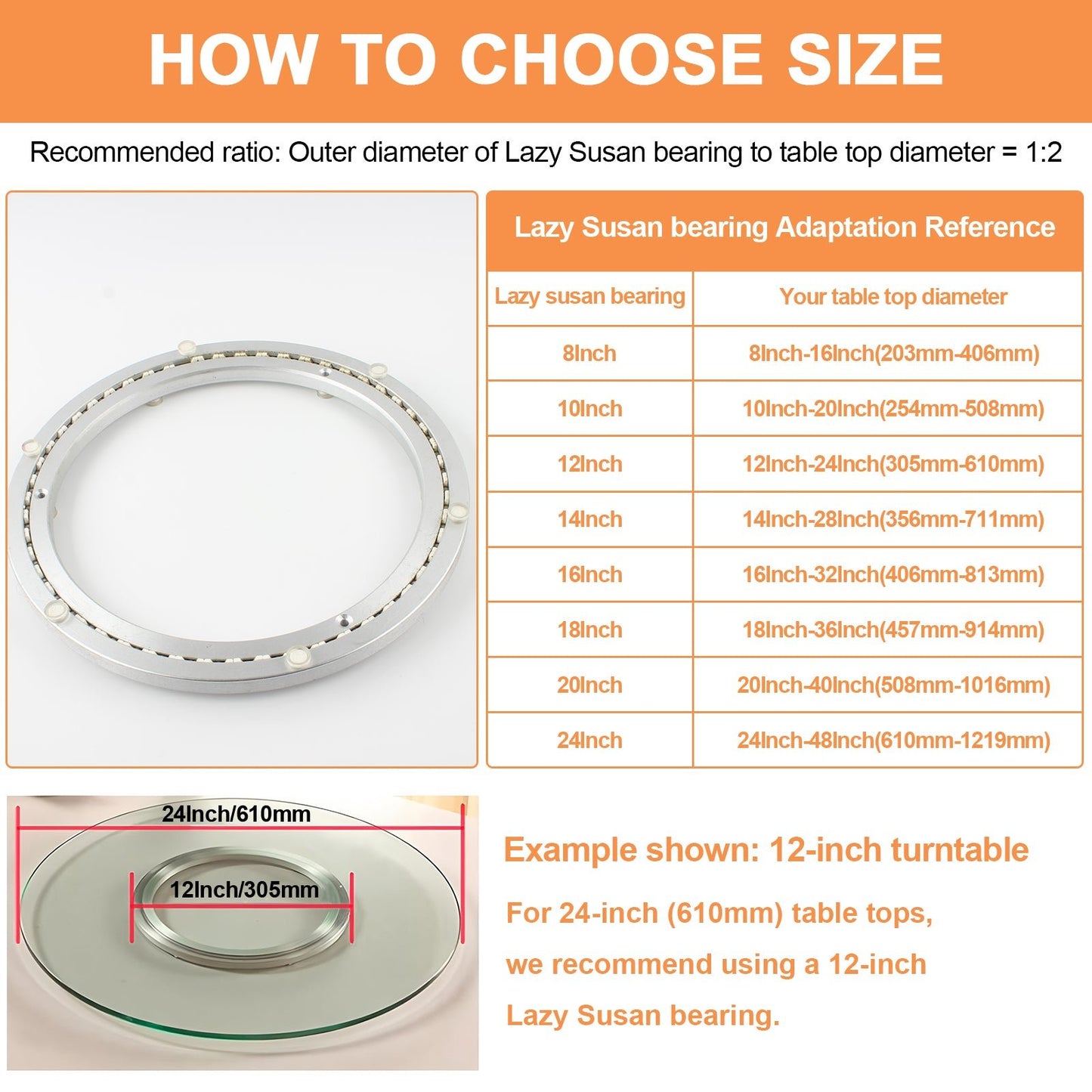 TamBee Lazy Susan Bearing 12 Inch Comercial - TamBee