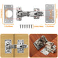 TamBee Lazy Susan Cabinet Hinge Corner Cabinet Hinge Bifold 175 Degree Cabinet Door Hinge Frameless 1 Pair (Full Overlay) with Repair Fixing Plates Kit - TamBee