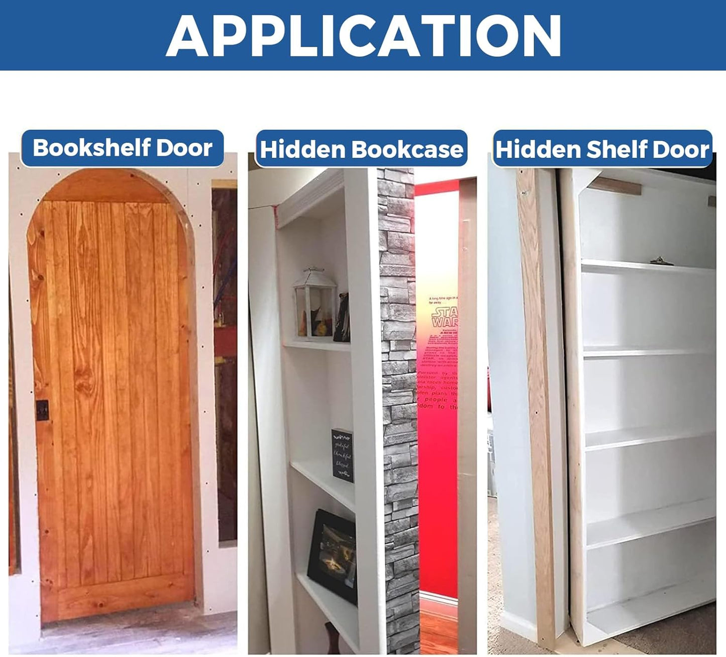 TamBee Pivot Door Hinge Hidden Door Hinges for Secret Door 304 Stainless Steel Hidden Bookcase Hinges with Door Ball Catch 136KG Load - Bearing - TamBee