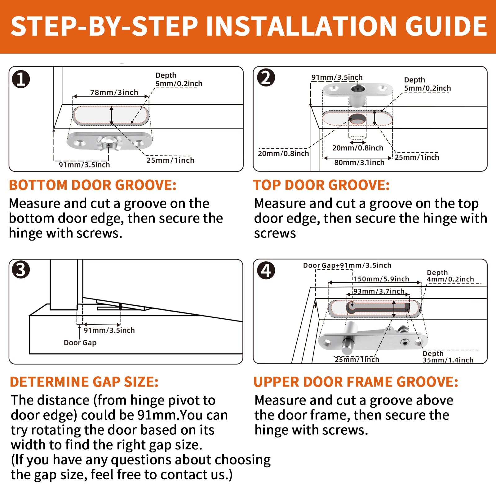 TamBee Pivot Hinge Hold Open 440 lbs Load 4214 - TamBee