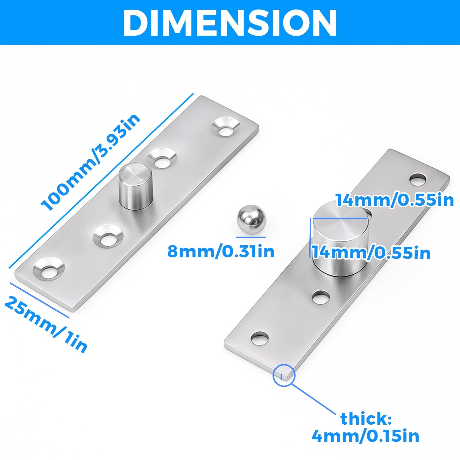TamBee Pivot Hinge Rotating Door Hinge 2PCS - TamBee