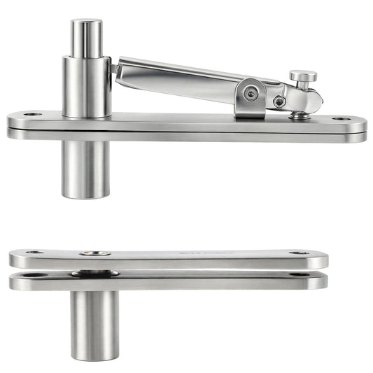 TamBee Pivot Hinge, Router - Friendly Rounded Corners, Heavy Duty Pivot Hinges for Wood Door 360° Shaft Stainless Steel Invisible Pivot Door Hardware for Hidden Doors, Bookcase Doors, Secret Room - TamBee
