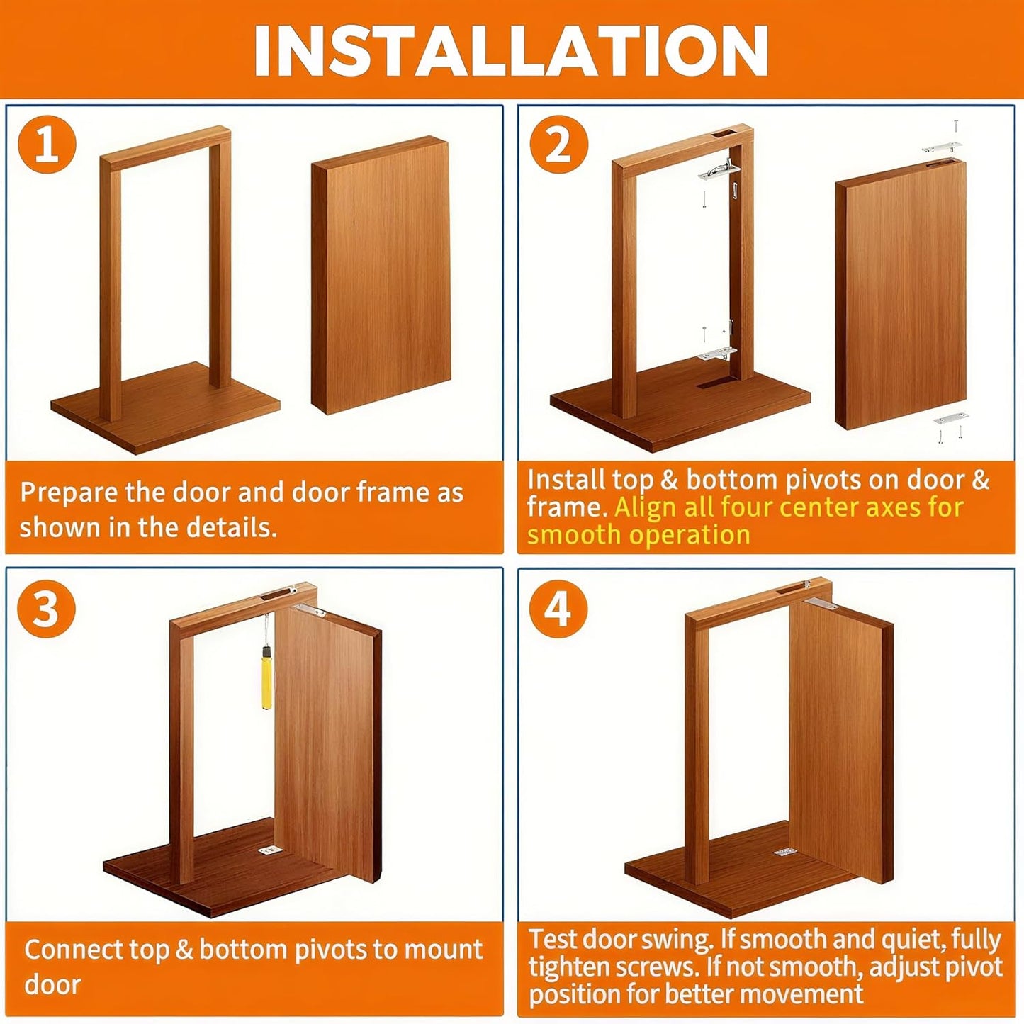 TamBee Self Closing Hidden Door Hinges Pivot Door Hinges - TamBee