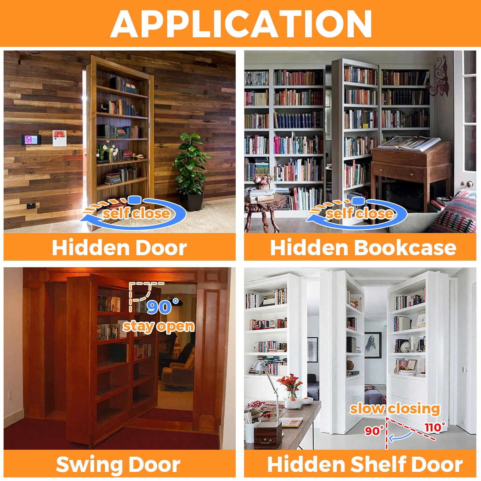 TamBee Self Closing Hidden Door Hinges Pivot Door Hinges - TamBee