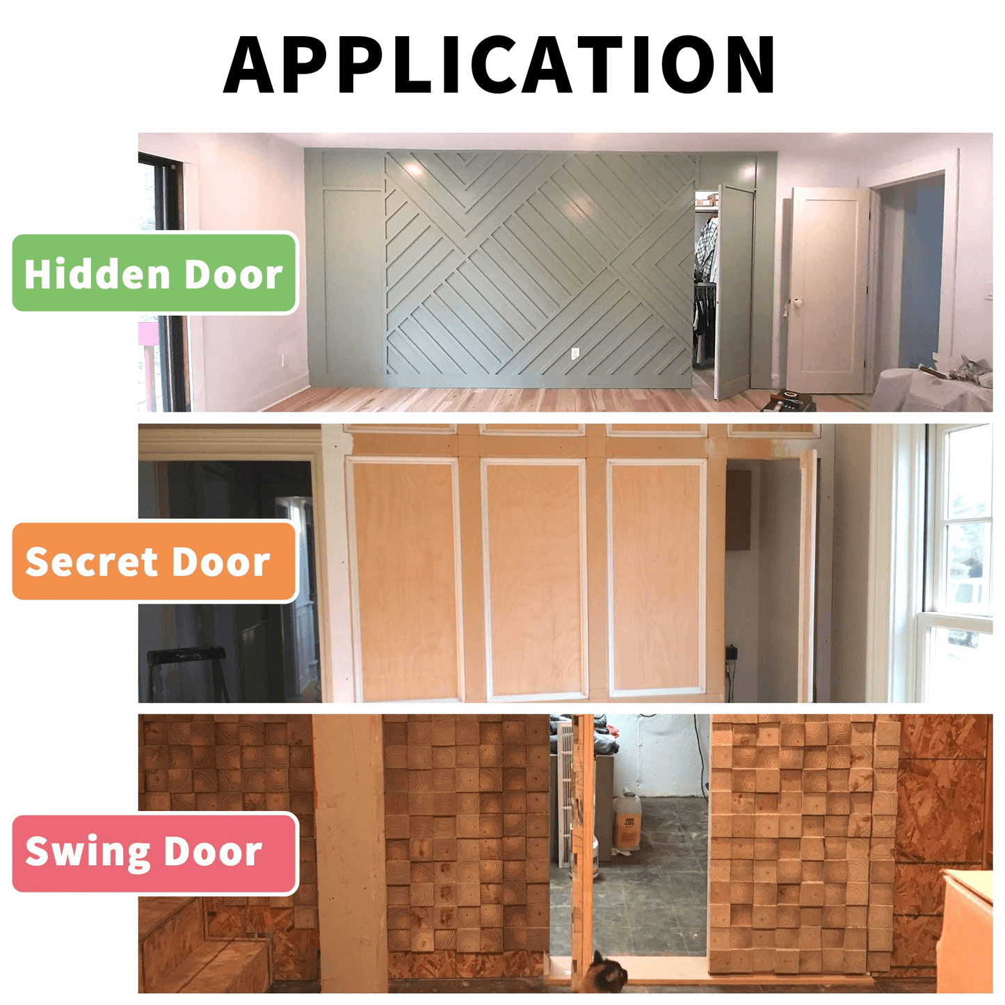 TamBee Hidden Door Hinges Pivot Door Hinges for Secret Door - TamBee